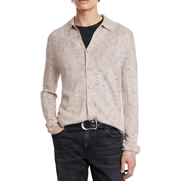 New John Varvatos - M Men's Caravaggio Sweater, Snow Heather $500